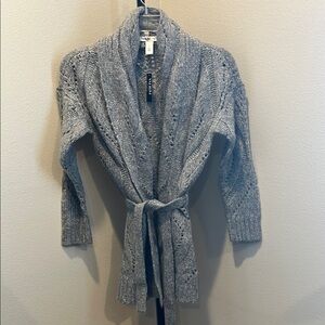 White House Black Market Gray Shawl Collar Cardigan